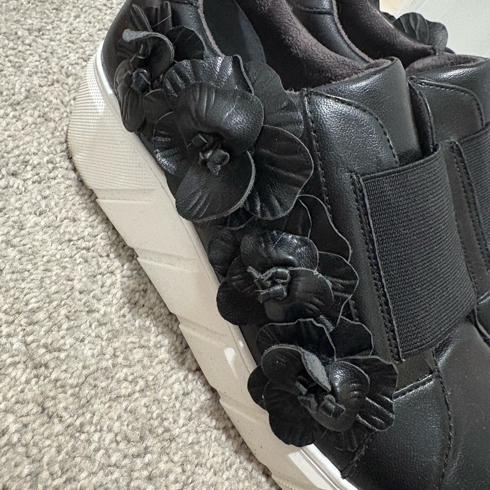 Charles David Black Floral Sneakers